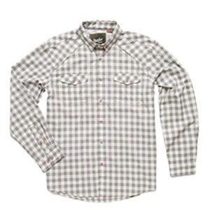 Howler Bros Shirt Button-Up Long Sleeve Brown Grey Check Plaid Men's Large